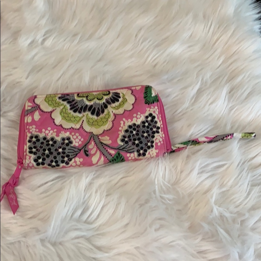 Vera Bradley Priscilla Pink Print Zip-Around Wallet